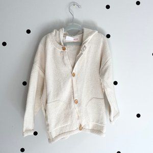 Zara white hooded cotton sweatshirt, new, 4-5T